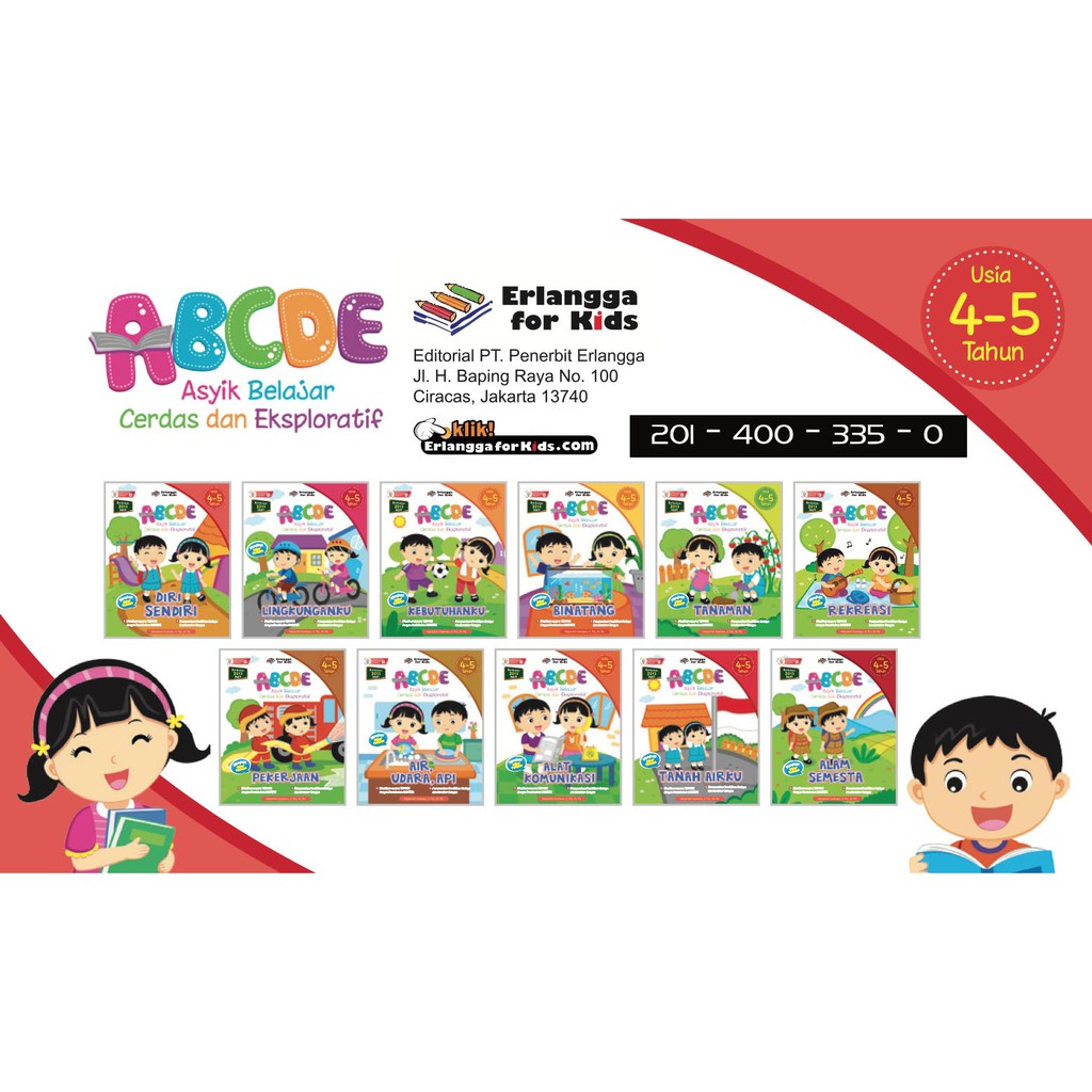 Jual BUKU ERLANGGA PAKET (ABCDE) ASYIK BELAJAR CERDAS & EKSPLORATIF 4