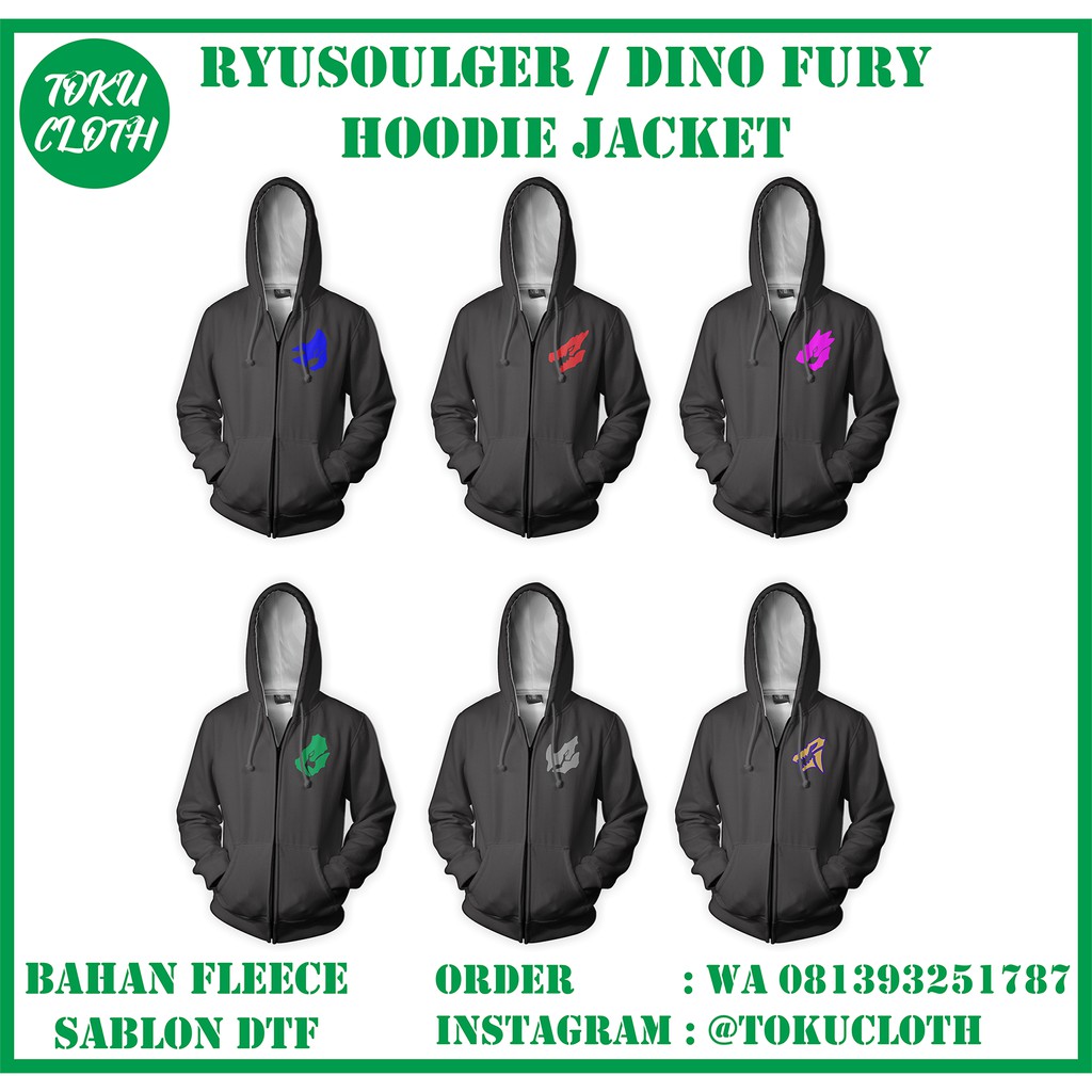 Jual Jaket Hoodie Kishiryu Sentai Ryusoulger / Power Rangers Dino Fury ...