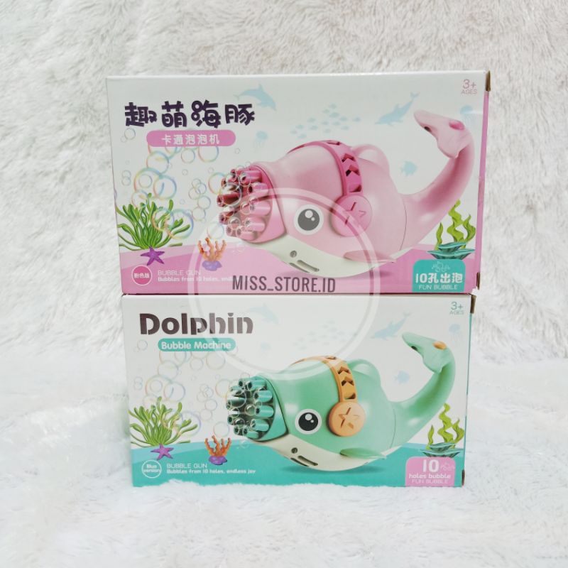 Jual Dolphin Gatling Bubble Gun, 10Holes Automatic Bubble Blower