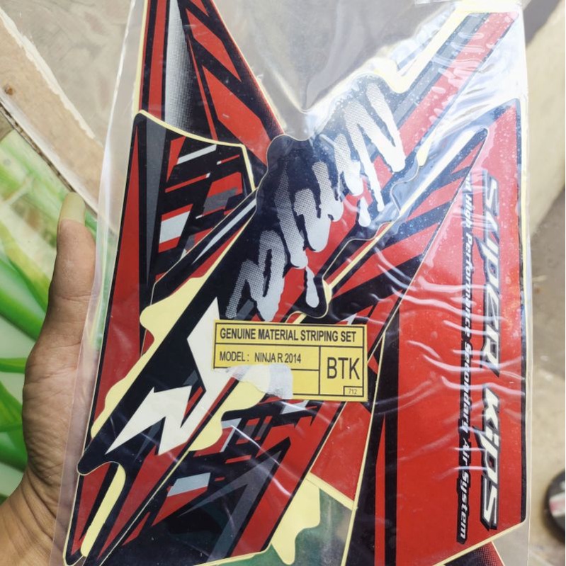 Jual stiker striping standar ninja r 2014 orange | Shopee Indonesia