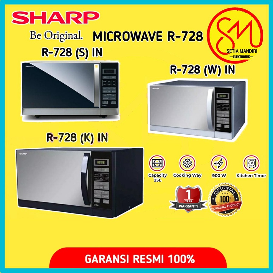 Jual SHARP R728 Microwave Oven Grill R728IN Kapasitas 25 L Auto