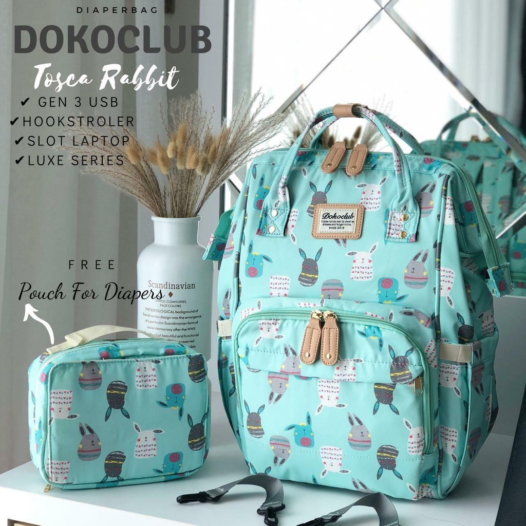 Jual Tas Bayi Diaper Bag Dokoclub FREE POUCH ABU CAMP SBS KEBONSARI Shopee Indonesia