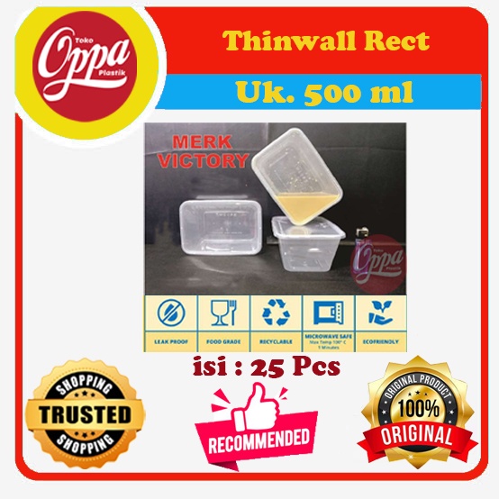 Jual Thinwall 500ml Food Container Kotak Makan Box Tempat Makan Plastik