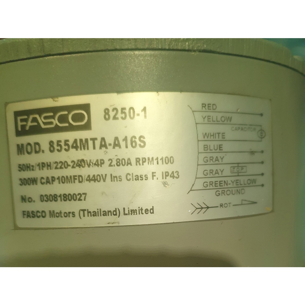 Jual Motor Dinamo Fan Outdoor AC Daikin Fasco MOD. 8554MTAA16S 1100rpm