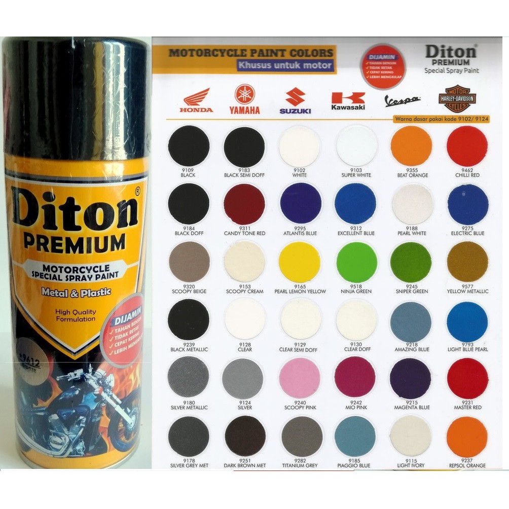 Jual Pilok Pilox Cat Semprot DITON Premium 400cc Warna Glossy Doff