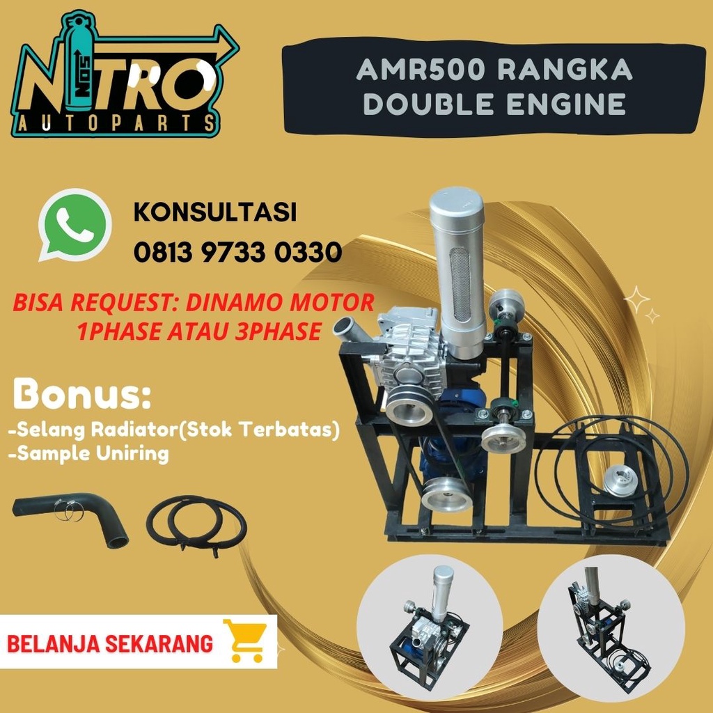 Jual Blower Supercharger Amr500 2hp Dengan Rangka Double Engine
