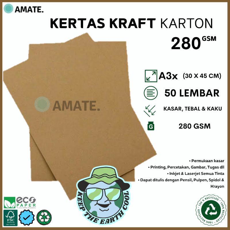 Jual Kertas Samson Kraft Gr A Isi Lembar Karton Kraft Liner