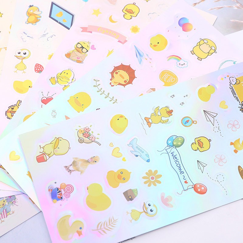 Jual Stiker Hias Yellow Duck Hologram Diary Deco Stickers Lucu Dan Imut