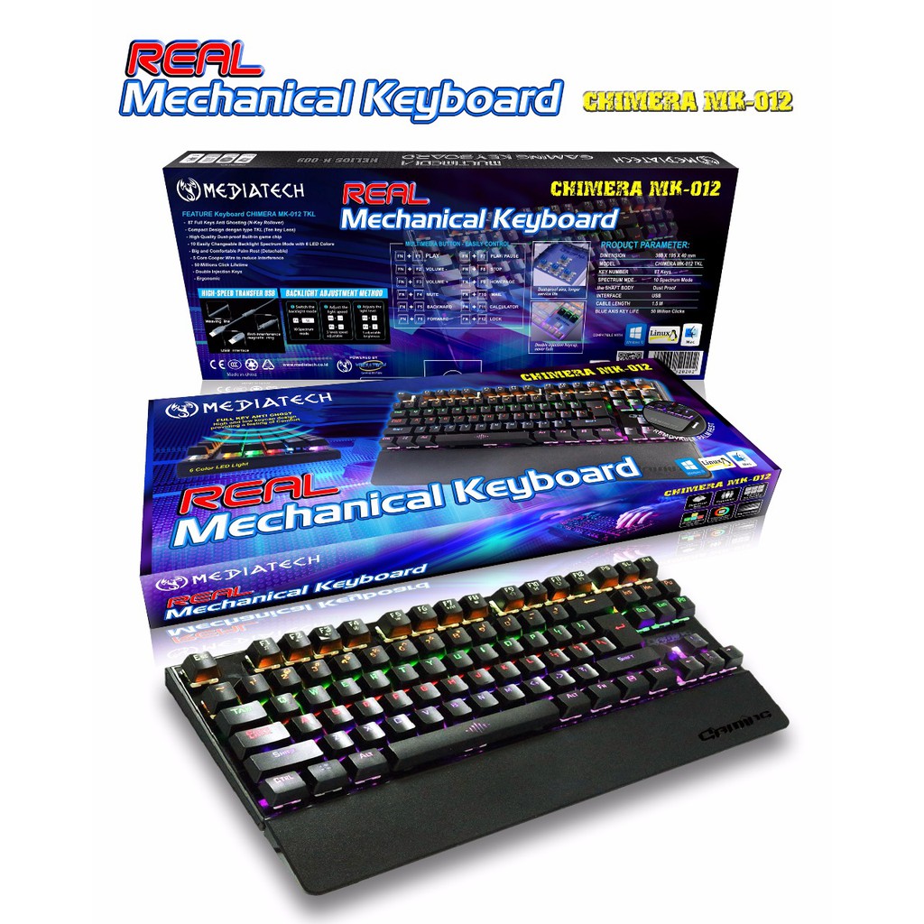 Jual Mediatech Real Keyboard Gaming Mekanikal Chimera MK-012 - Real ...