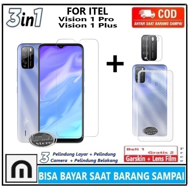 Jual Promo Paket 3in1 Tempered Glass Itel Vision Pro Plus Full