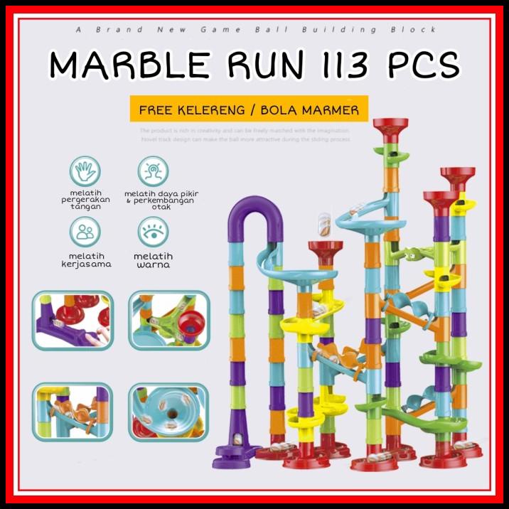 Jual Marble Race Run 113 Pcs / Balap Kelereng Diy Set Seluncur Track ...