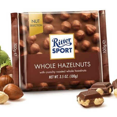 Jual coklat ritter sport whole hazelnuts 100gr | Shopee Indonesia