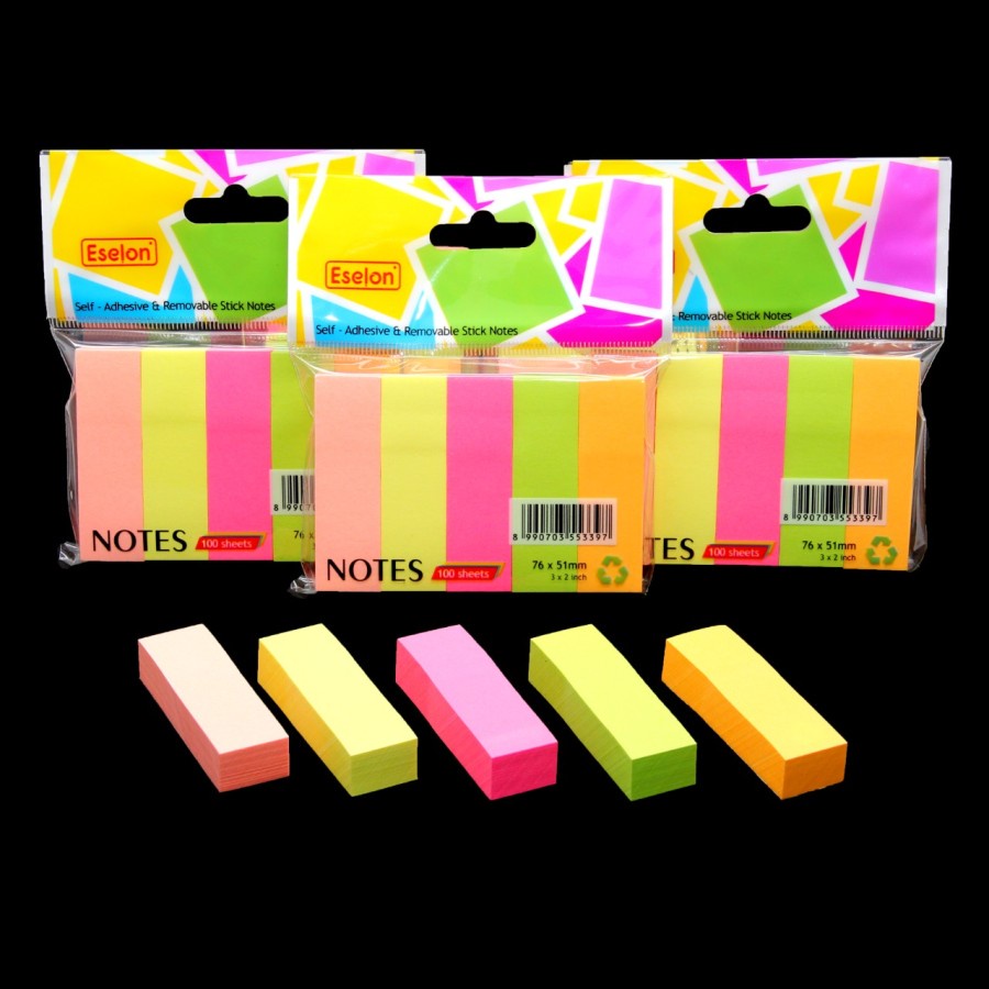 Jual Stick note / post it / kertas memo eselon 5 warna uk 76x51mm