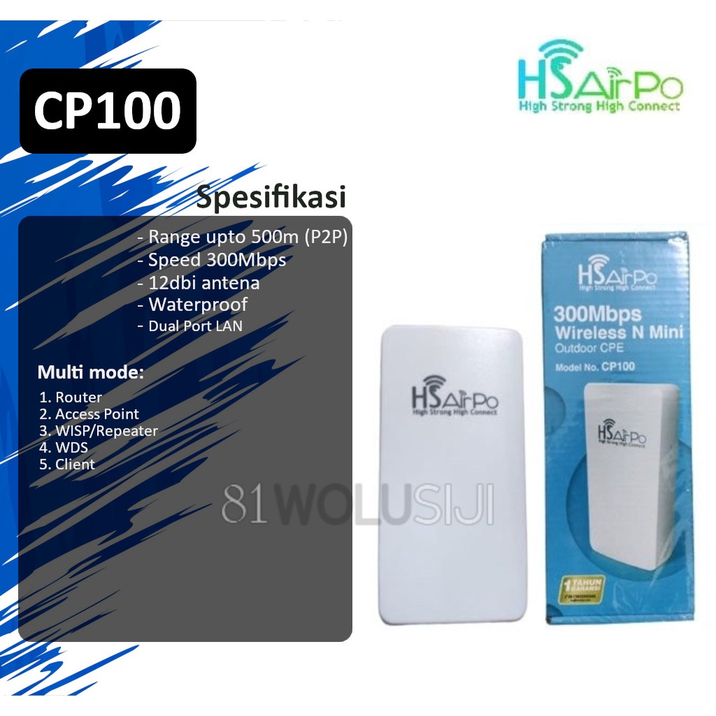 Jual HSAIRPO CP100 300Mbps 2.4GHz Wireless N Outdoor | Shopee Indonesia