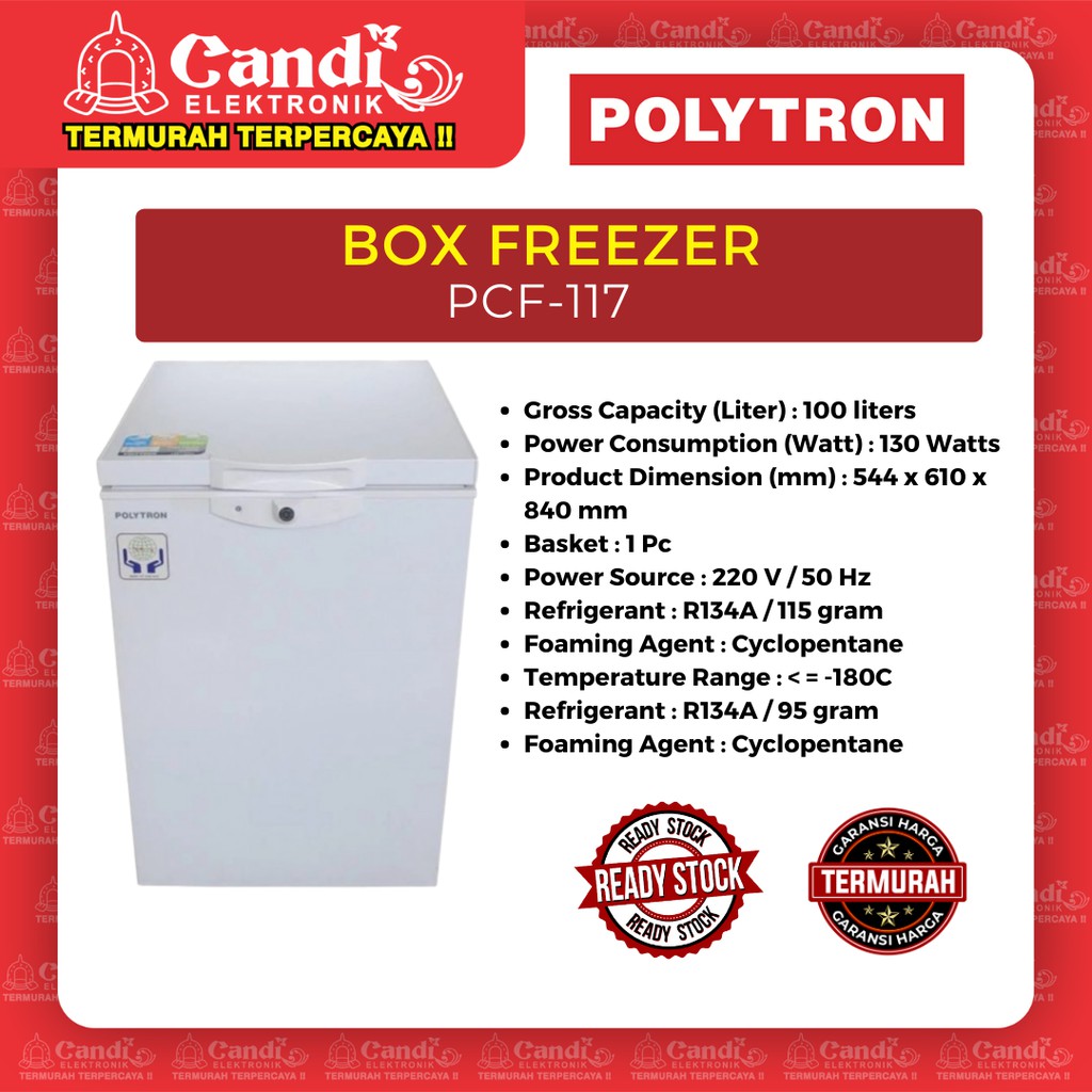 POLYTRON BOX FREEZER 100 LITER PCF 117