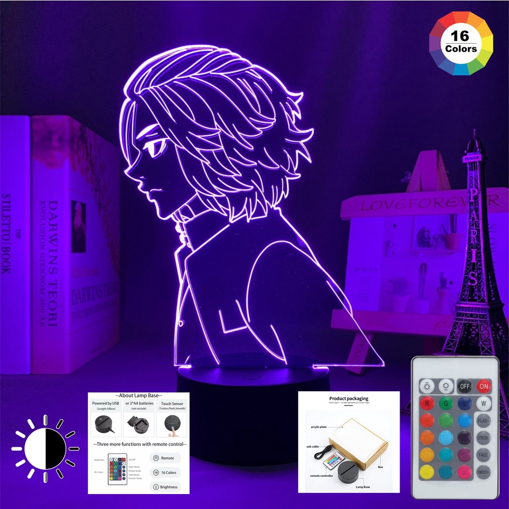 Jual Lampu Tidur Akrilik Anime Ukuran Besar Rgb Warna Plus Remote Karakter Mikey Shopee