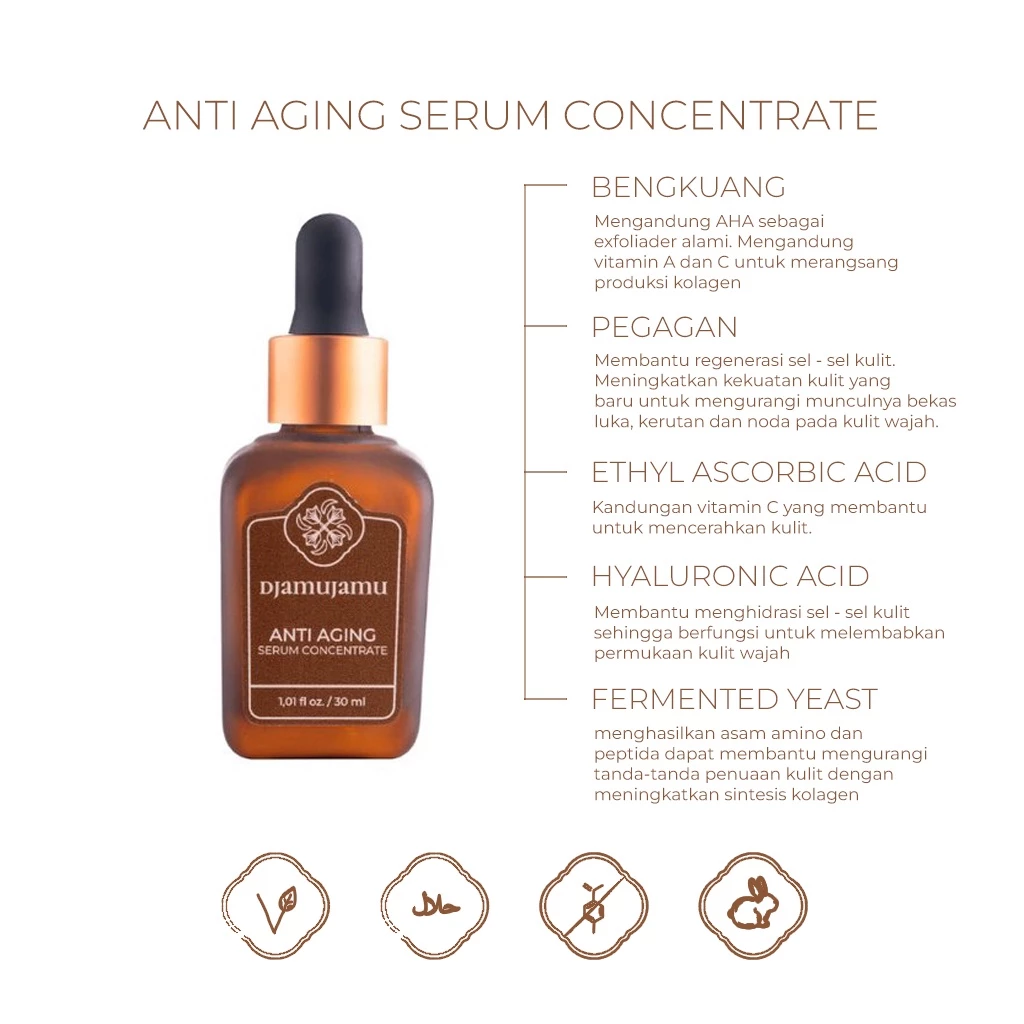 DJAMUJAMU BOTANICALS Anti Aging Essentials Bundle – Anti Aging Serum 30ml + Day Cream 45gr + Night Cream 50gr - foto 1