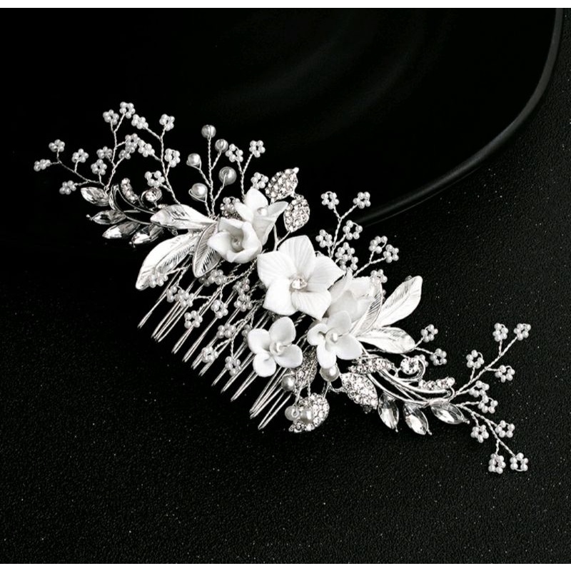 Jual Sirkam Hiasan Rambut dengan Manik-Manik Kristal Tiara Motif Bunga ...