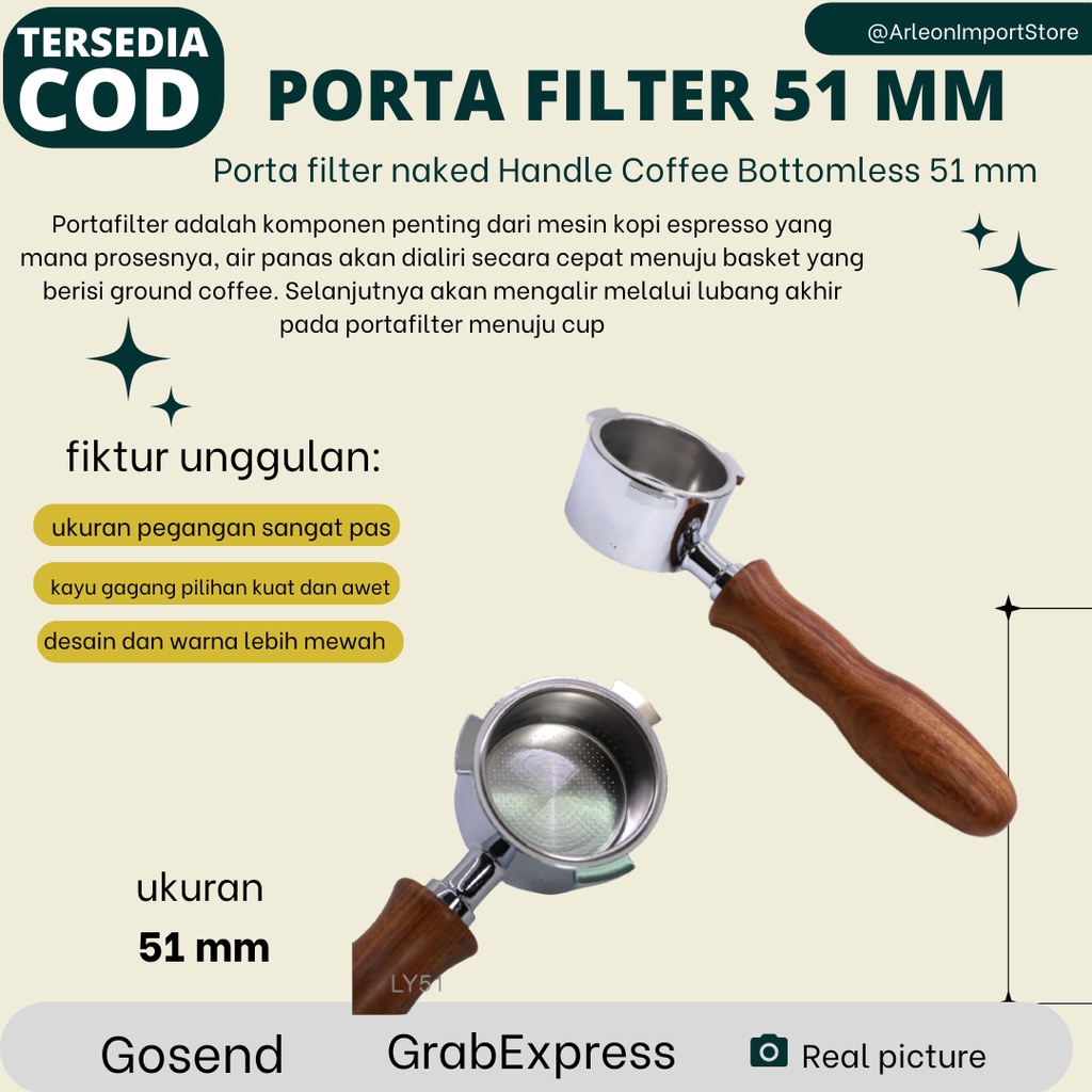 Jual Porta Filter Naked Handle Coffee Bottomless Mm Muranee Kayu