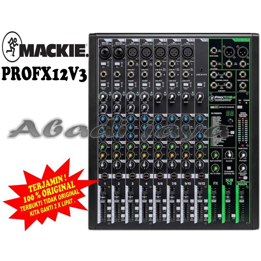 Jual Mixer 12 Channel Mackie ProFX12v3 ProFX12 v3 Original Garansi