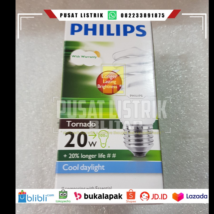 Jual LAMPU PHILIPS TORNADO 20 WATT /LAMPU ULIR PHILIPS 20 W | Shopee ...