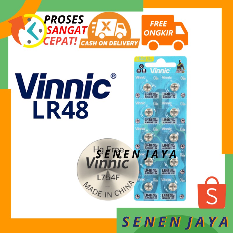 Jual Baterai AG5 LR48 Vinnic Batre ALAT BANTU DENGAR AG5 LR48 LR750 ...