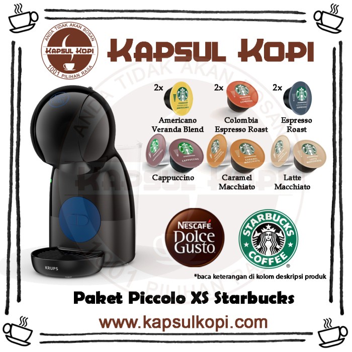 Jual Paket Piccolo Xs Starbucks Nescafe Dolce Gusto Mesin Kapsulkopi