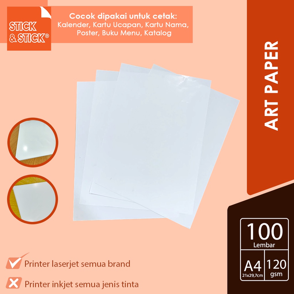 Jual Art Paper 120 Gsm A4 Isi 100 Lbr / Kertas Brosur Glossy | Shopee ...