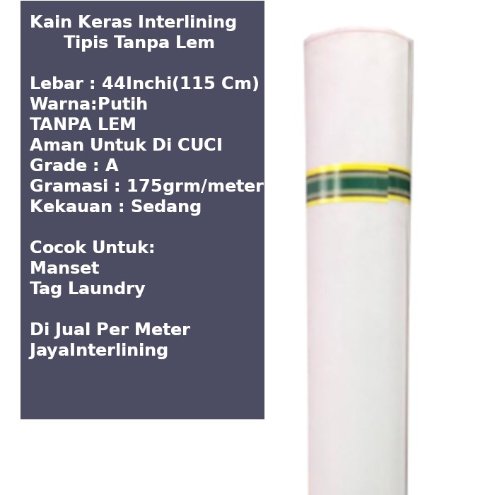 Jual Kain Keras Interlining Woven Tipis Tanpa Lem Lebar 115 CM | Shopee ...