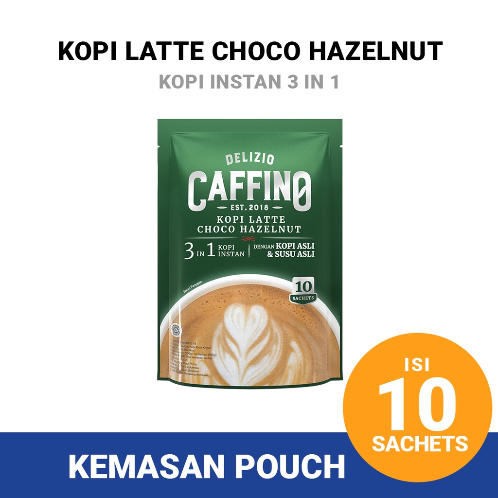 Jual Caffino Kopi Latte Choco Hazelnut Pouch [20 gr x 10 Sachets
