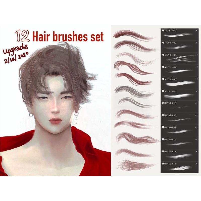 Jual Procreate Brush - 12 Hair Brushes Set | Shopee Indonesia