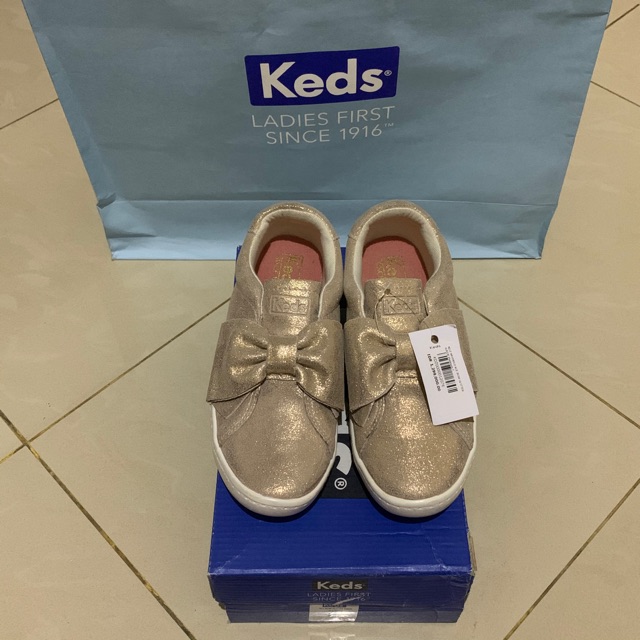 Jual Sepatu Keds Ace Bow Glitter Suede Slip On Shopee Indonesia