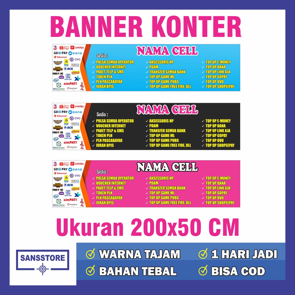 Jual SPANDUK KONTER BANNER KONTER BENNER BENER BALIHO | Shopee Indonesia