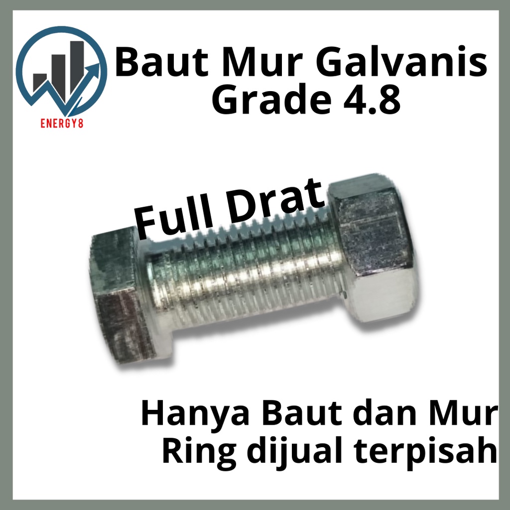 Jual BAUT MUR GALVANIS M16x50 - BAUT MUR GALVANIS GRADE 4.8 (DESKRIPSI ...