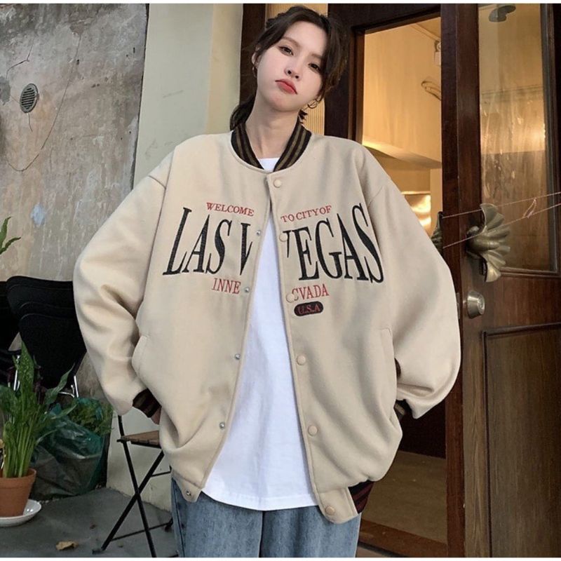 Jual Las Vegas Jaket Baseball Wanita Oversize Jaket Varsity Baseball Wanita Oversize Jaket 1011