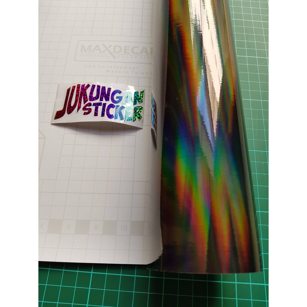 Jual Stiker Max Decal Pelangi Hitam - Sticker Vinyl Maxdecal Hologram ...