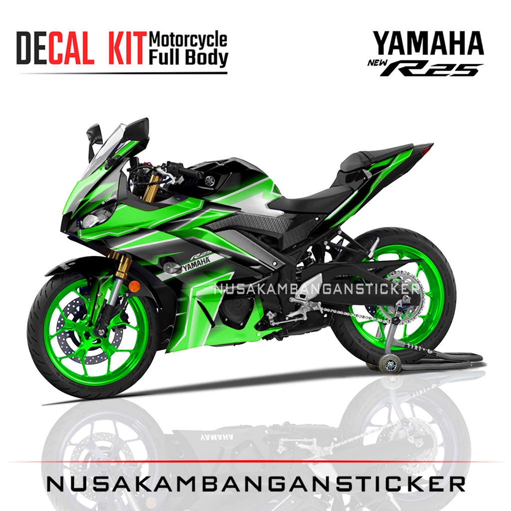 Jual Stiker R25 New GRAFIS LIVERY SQUARE GRADIENT R25 HIJAU | Shopee ...