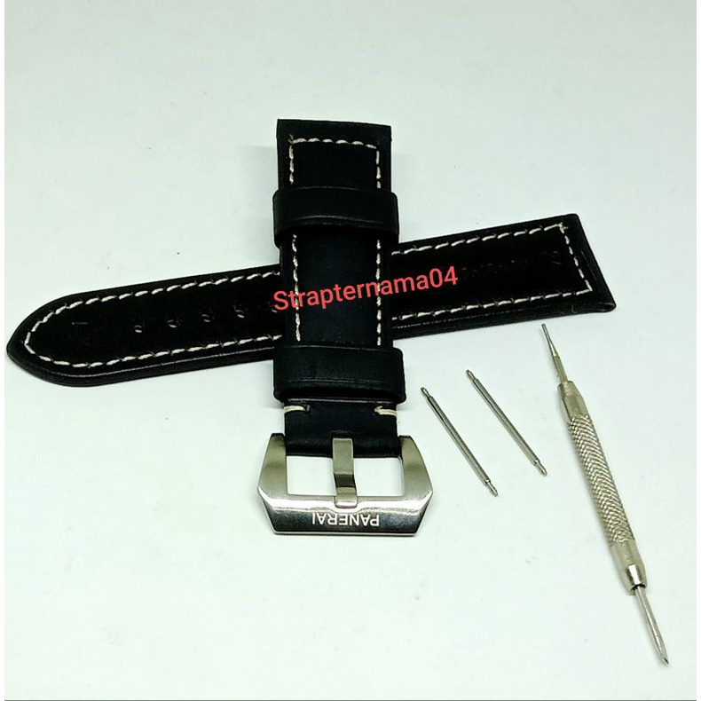 Jual STRAP TALI JAM TANGAN KULIT PANERAI LUMINOR ORIGINAL 22MM