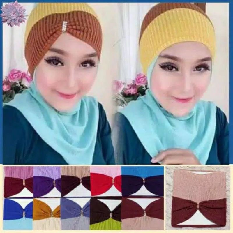 Jual Ciput Rajut Premium / Inner Hijab 2 Warna / Inner Hijab 4 Warna