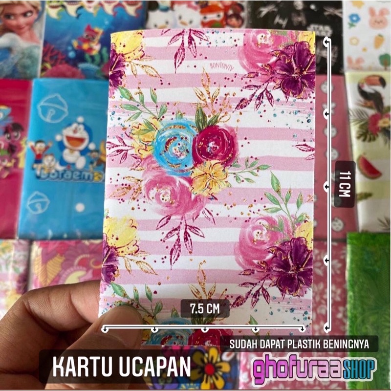 Jual Kartu Ucapan gift card Kado Souvernir motif warna gambar ulang ...