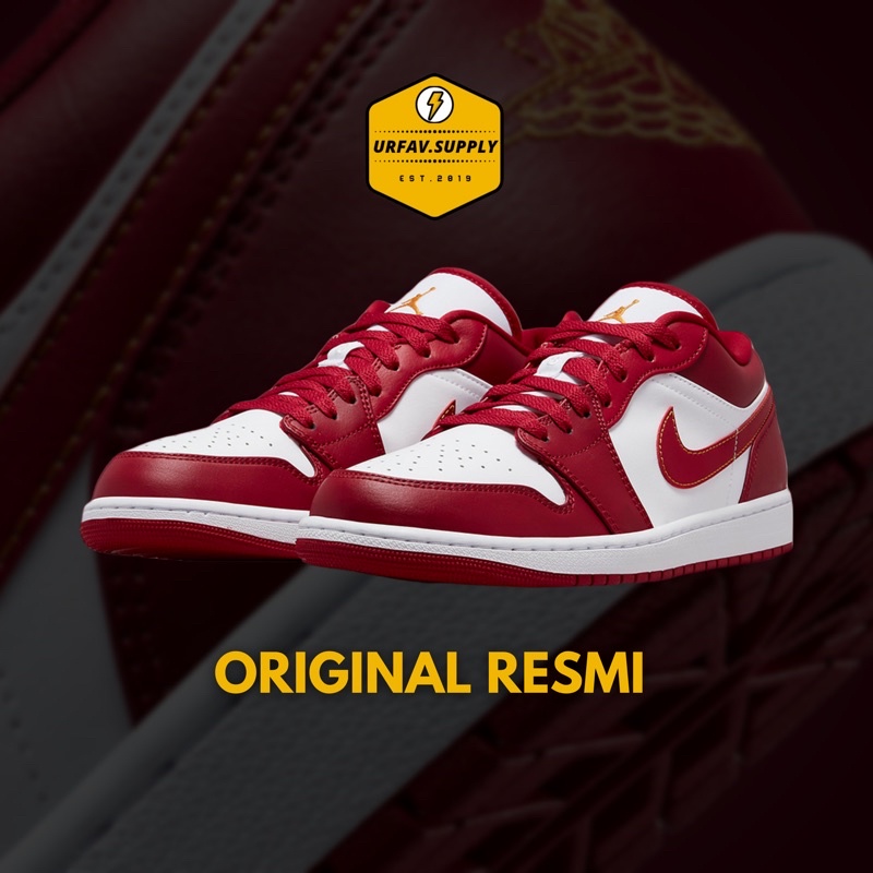 Jual [RESMI] Air Jordan 1 Low Cardinal Red ORIGINAL Store // aj1 putih