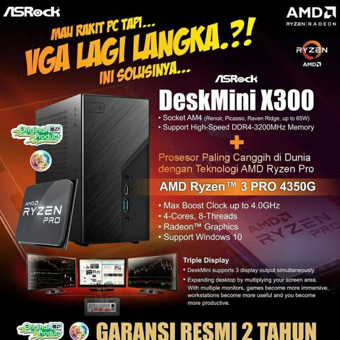 Jual Asrock Deskmini X300 Mini Pc - Amd Ryzen 3 3200G - 8Gb