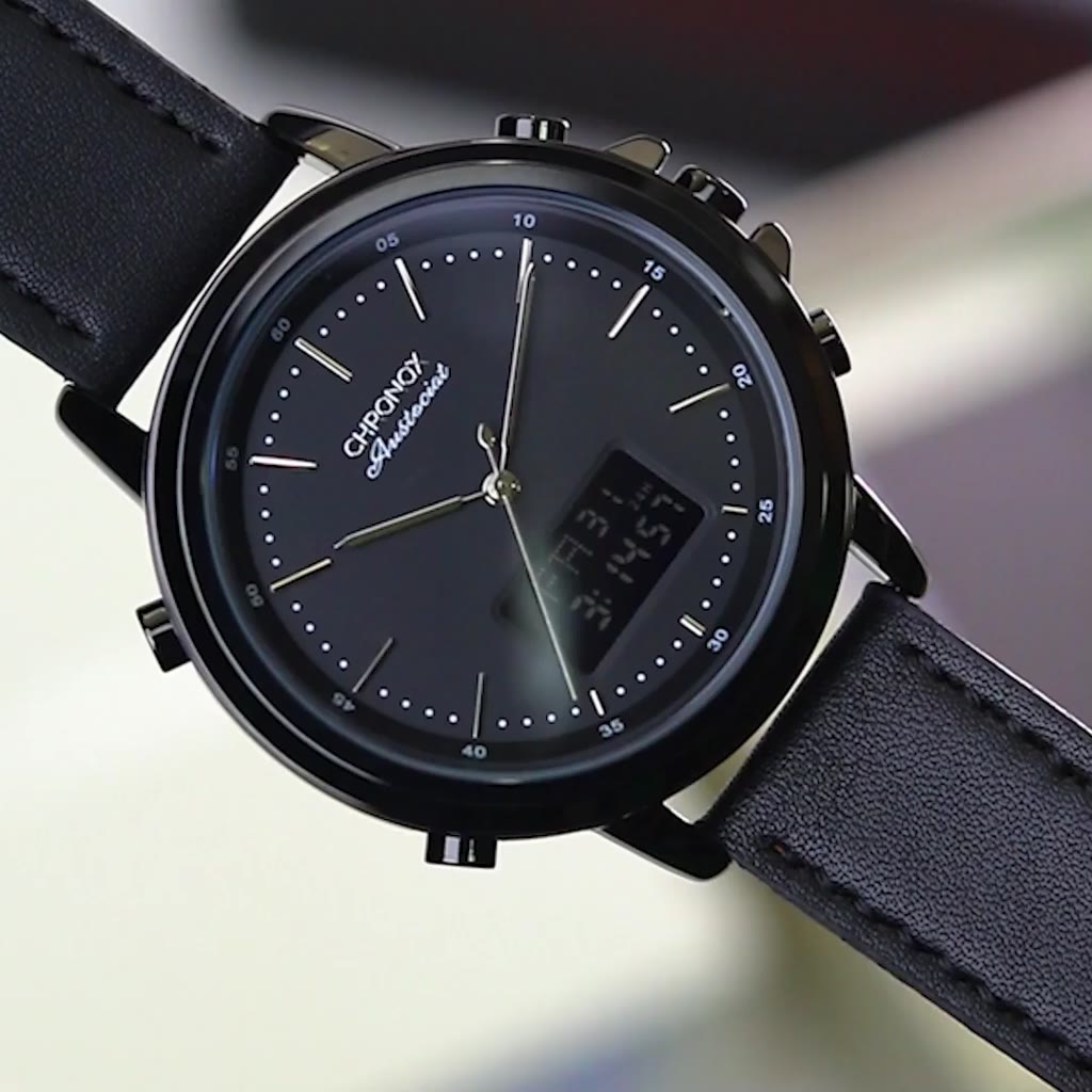 Jual CHRONOX Jam Tangan Pria Kulit Analog Digital - CX1012 ABSOLUTE ...