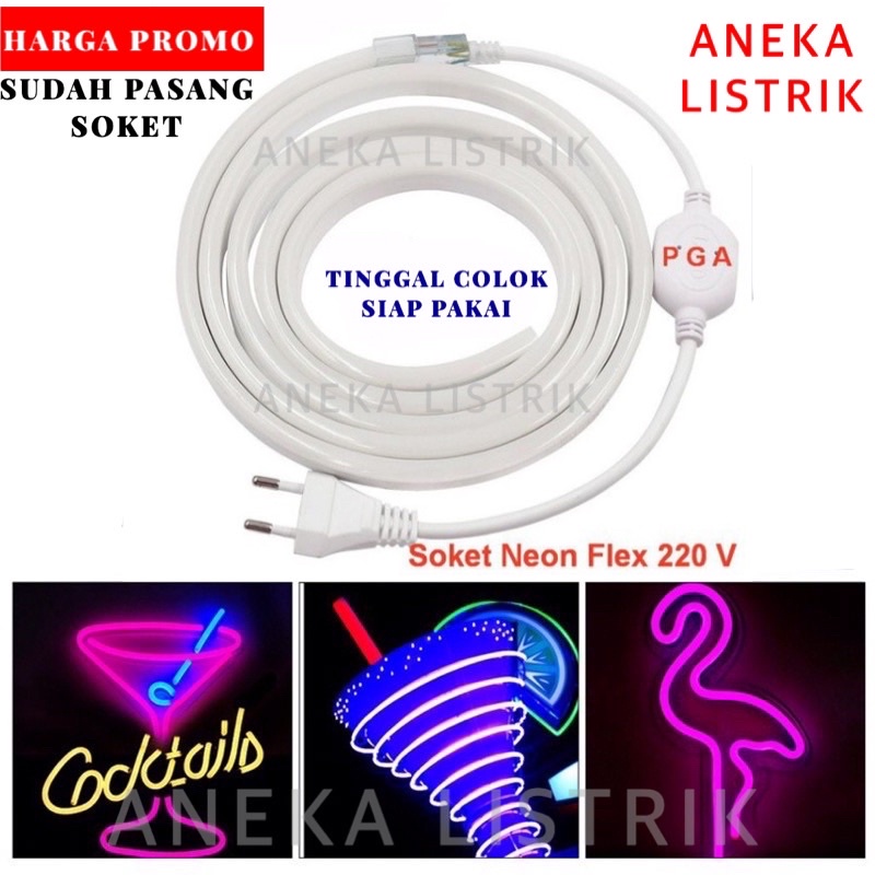 Jual Paket Lampu Led Neon Flex 220v Waterproof Lengkap Tinggal Colok