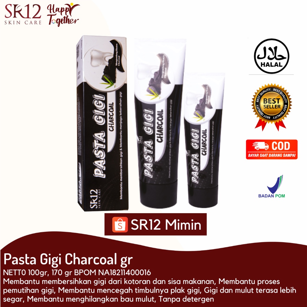 Jual Pasta Gigi Charcoal SR12 / Pasta Gigi Memutihkan Gigi