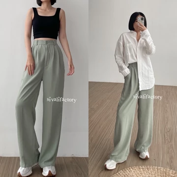 SIVALI Loose Pants 332 Trousers Wanita PART 1 Celana Anti Kusut Celana Kulot Wanita Celana