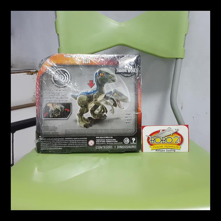 Jual Sale Jurassic World Primal Pal Blue Dino Rivals Velociraptor Mattel Action Figure Murah 7811