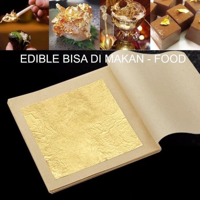 Jual Edible gold paper 100 lembar kimpo gimpo | Shopee Indonesia