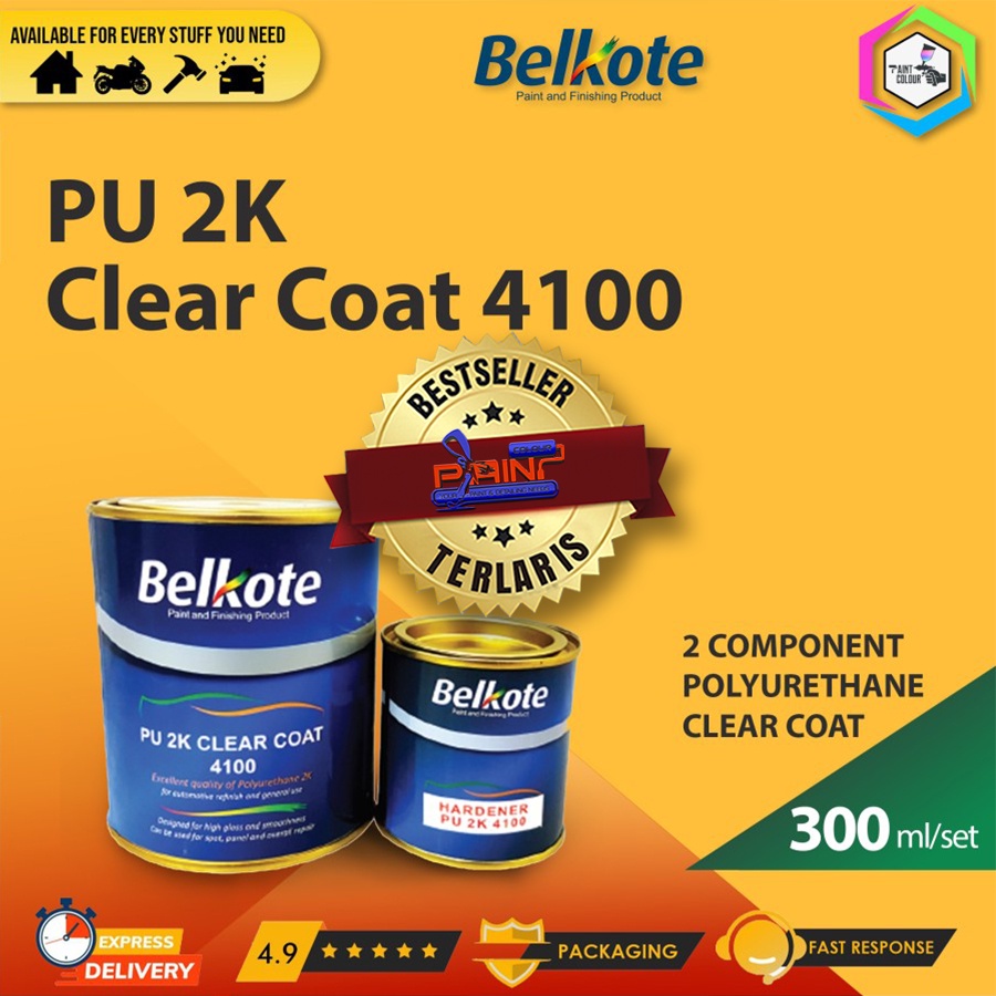 Jual Clear / Pernis Belkote PU 2K Clear Coat 4100 300ml | Shopee Indonesia