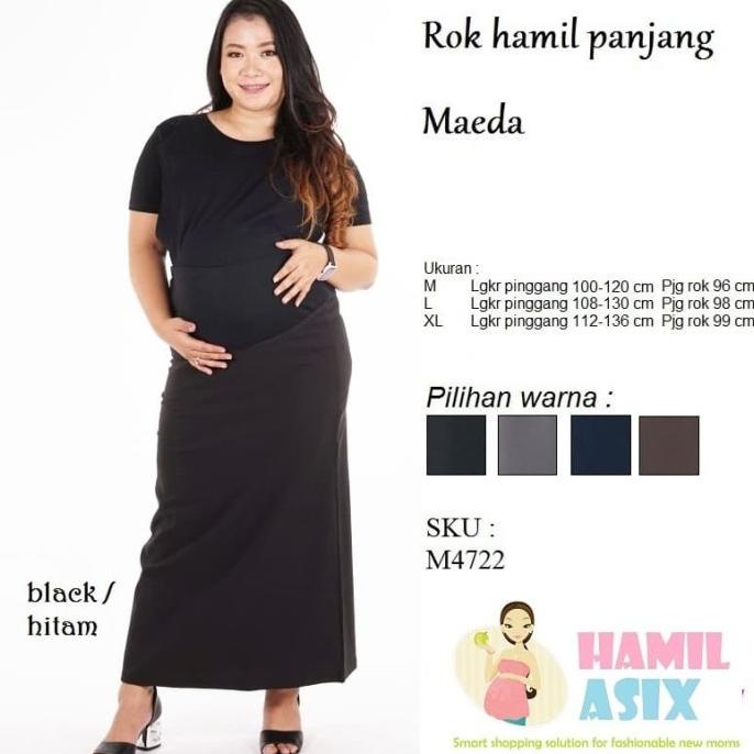 Jual PAKAIAN IBU HAMIL MAEDA ROK HAMIL PANJANG KERJA KANTOR FORMAL M L